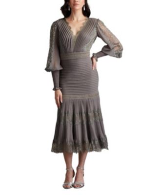 【TADASHI SHOJI】NYSSA BISHOP スリーブドレス Nyssa Bishop Sleeve Gown IVORY | SHO