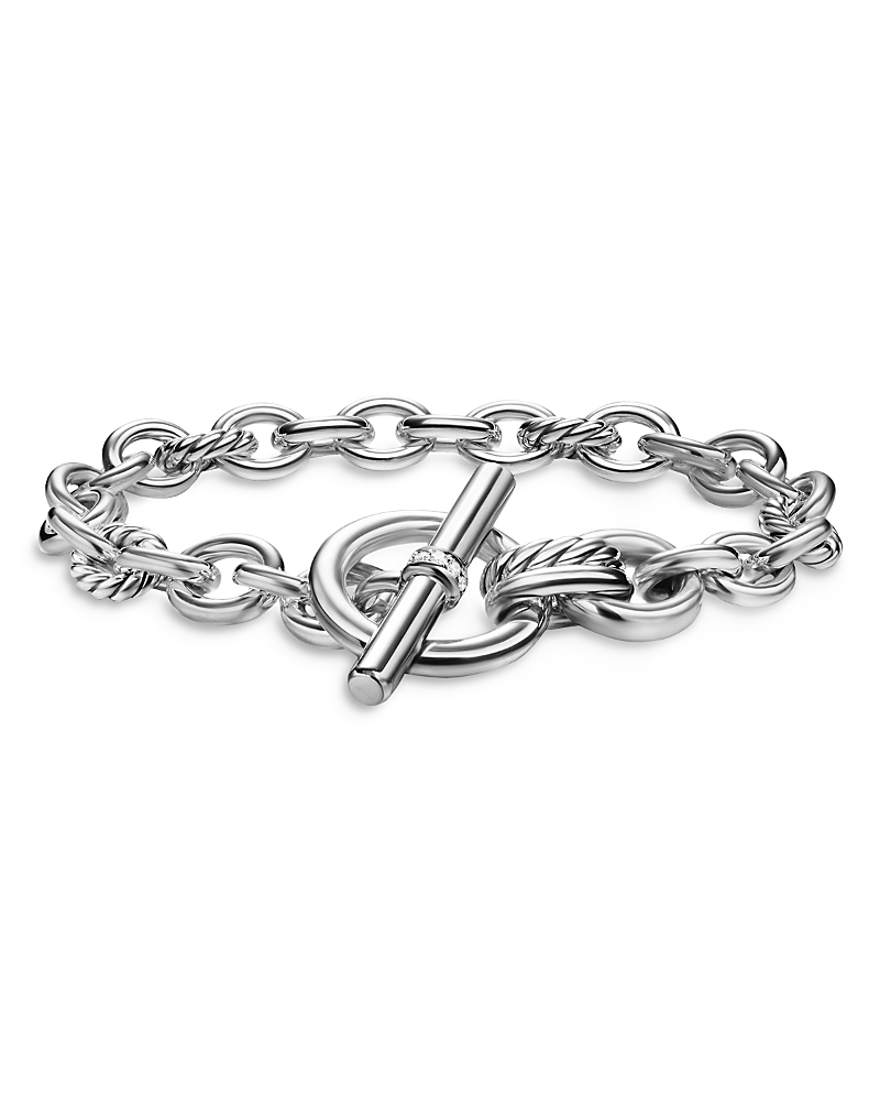 Dy Mercer Toggle Chain Bracelet in Sterling Silver with Diamonds, 12.7mm
