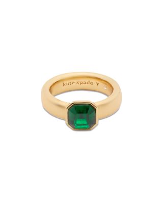 Keep Sparkling Green Cubic Zirconia Ring in Gold Tone