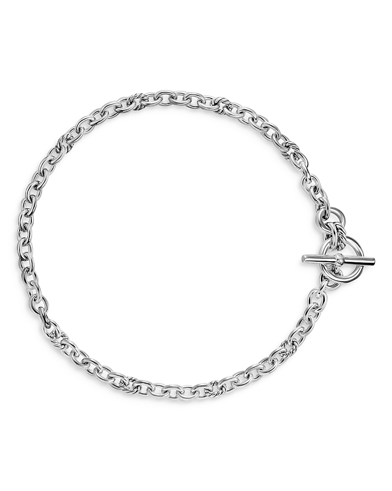 David Yurman Mercer Toggle Chain Necklace in Sterling Silver with Diamonds, 12.7mm