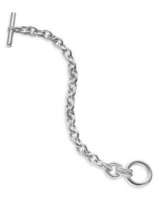 DY Mercer Toggle Chain Bracelet in Sterling Silver with Diamonds, 12.7mm
