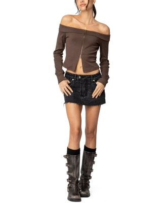 Clarissa Fold Over Ribbed Top