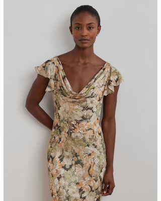 ralph lauren pleated metallic floral dress Pleated Metallic Floral Dress