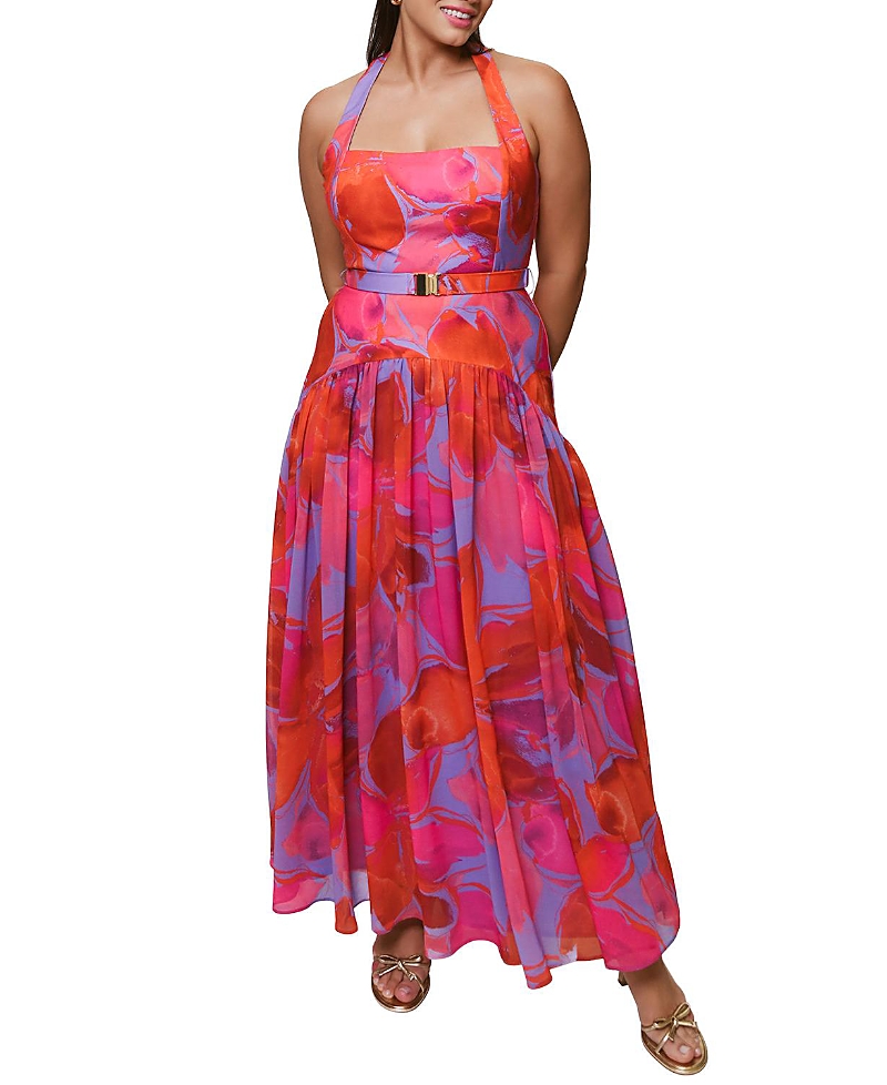 HUTCH PLUS SIZE AZA LONG FLORAL DROP-WAIST DRESS