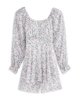 Charmed Hearts - Girls' Floral Tiered Romper - Big Kid