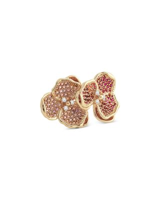 Anabel Aram - Pav&eacute; Double Orchid Ring in 18K Gold Plated