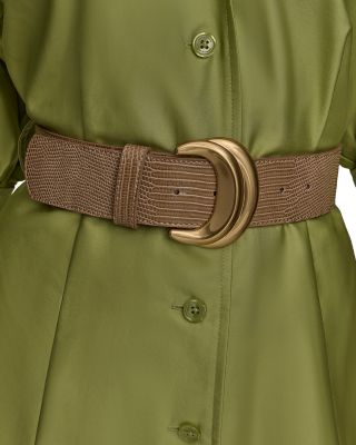 Belted A Line Midi Satin Dress