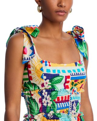 Cherry Smocked Tie Tank Top - Exclusive