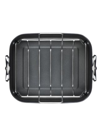 Provisions 16.5-Inch Clad Stainless Steel Nonstick Roaster with Rack, Large