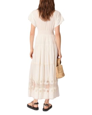 Embroidered Ruffled Maxi Dress