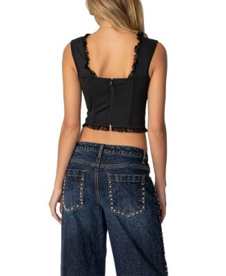 Button Front Lacey Corset