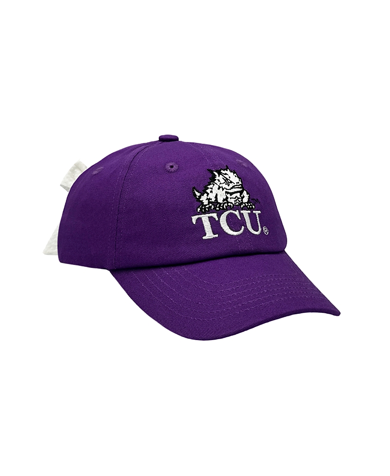 Bits & Bows Girls' Officially Licensed Tcu Bow Baseball Hat - Baby, Little Kid, Big Kid In Purple