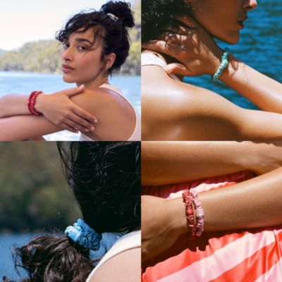 Pure Silk Skinny Scrunchies, Set of 6