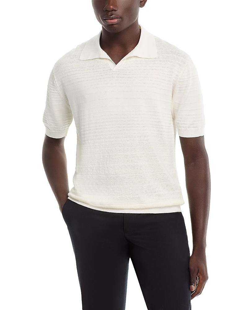 Maurizio Baldassari Striped Johnny Collar Knit Polo