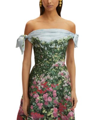 Sleeveless Draped English Garden Gown