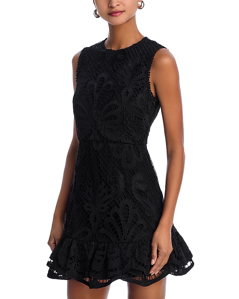 AQUA LACE FLOUNCE SLEEVELESS DRESS - EXCLUSIVE