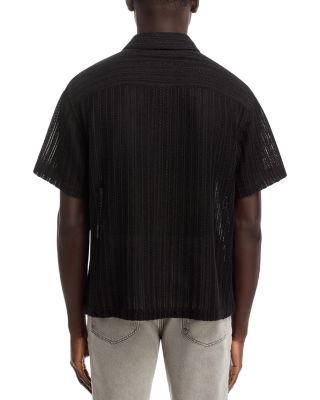 Crocheted Regular Fit Short Sleeve Cuban Shirt