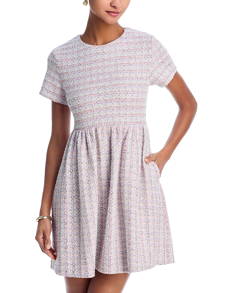 AQUA RAINBOW TWEED DRESS - EXCLUSIVE