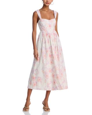Eyelet Bustier Midi Dress - Exclusive