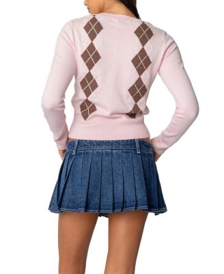 Argyle V-Neck Knit Sweater