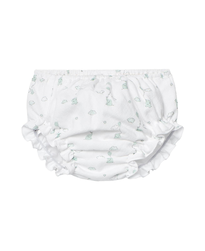 Paz Rodriguez Girls' Eido Printed Bloomers - Baby In White/water Green