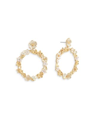 Bloom Gathered Drop Hoop Earrings in 18K Gold Plated - Exclusive