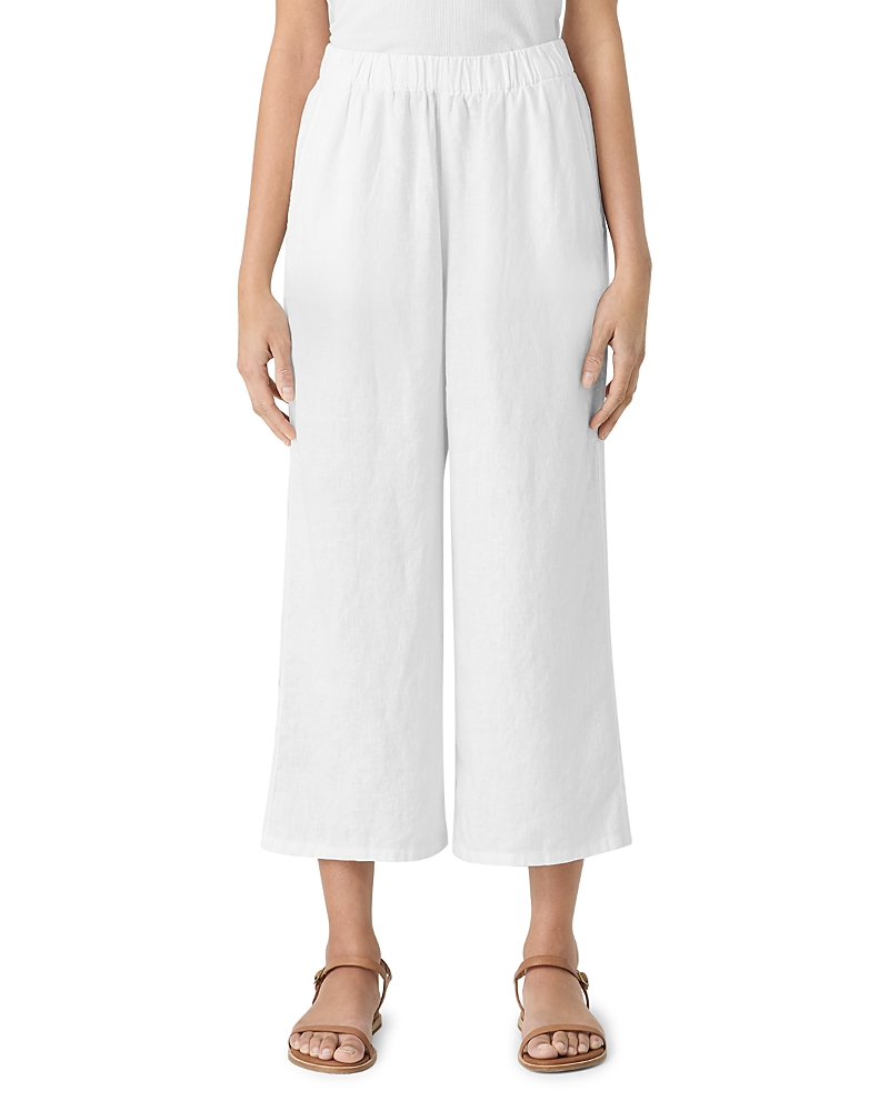Eileen Fisher Linen Cropped Wide Leg Pants