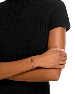 14K Yellow Gold Diamond Star Disc Link Bracelet