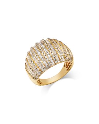 Bloomingdale's Fine Collection - Diamond Round & Baguette Dome Ring in 14K Yellow Gold, 2.0 ct. t.w.