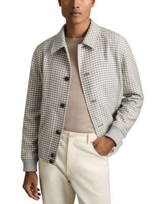 REISS - Benny Dogtooth Check Shirt Jacket