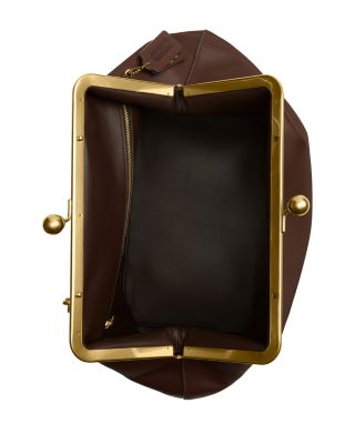 Medium Leather Kisslock Frame Bag