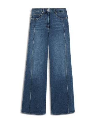 Heather High Rise Wide Leg Jeans in Mid Blue