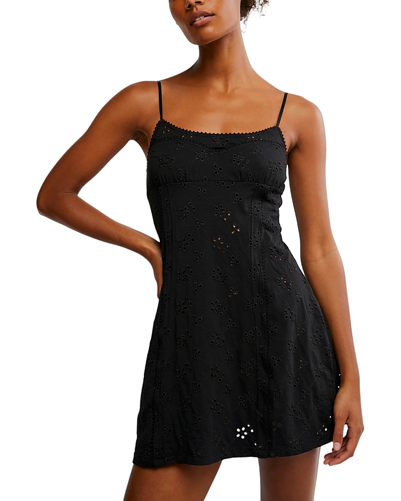 Shop Free People Full Bloom Mini Slip Dress In Black