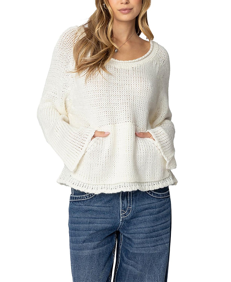 EDIKTED KANGAROO POCKET OVERSIZED KNIT TOP