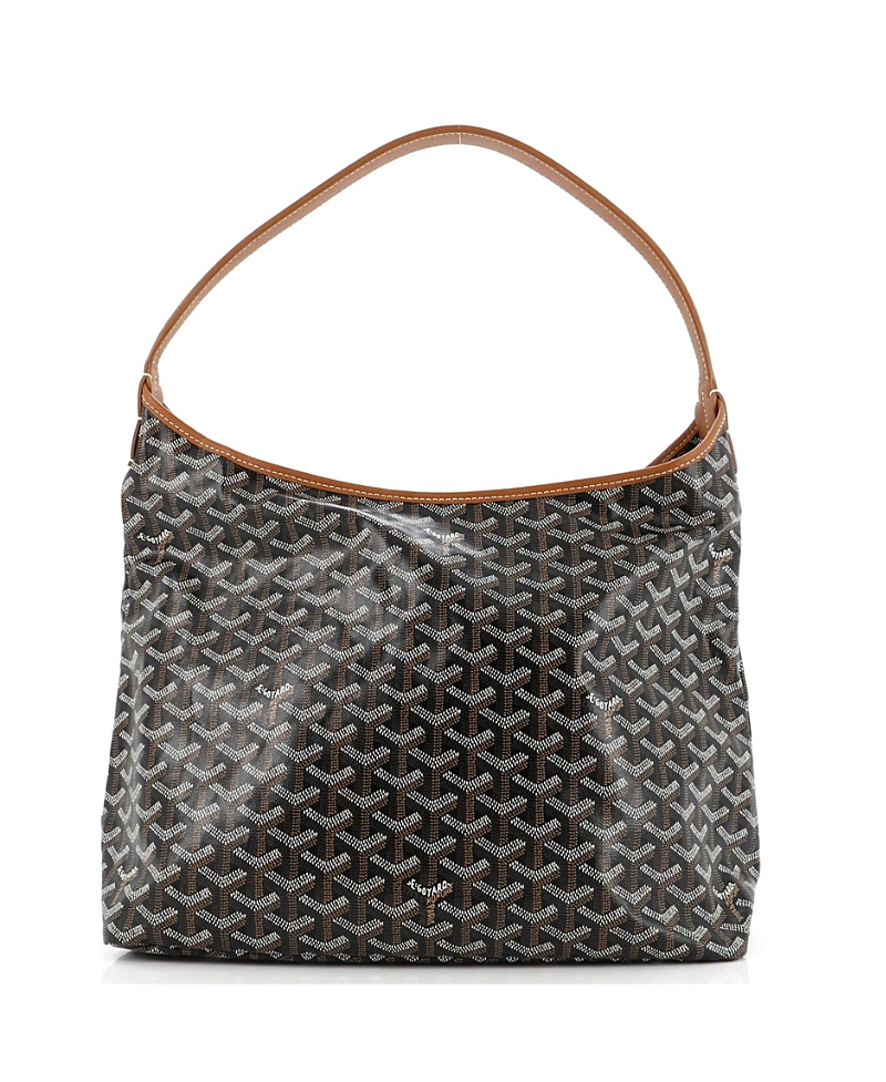 Pre-owned Pre-owned Goyard Goyard Boheme Hobo Coated Canvas In Black
