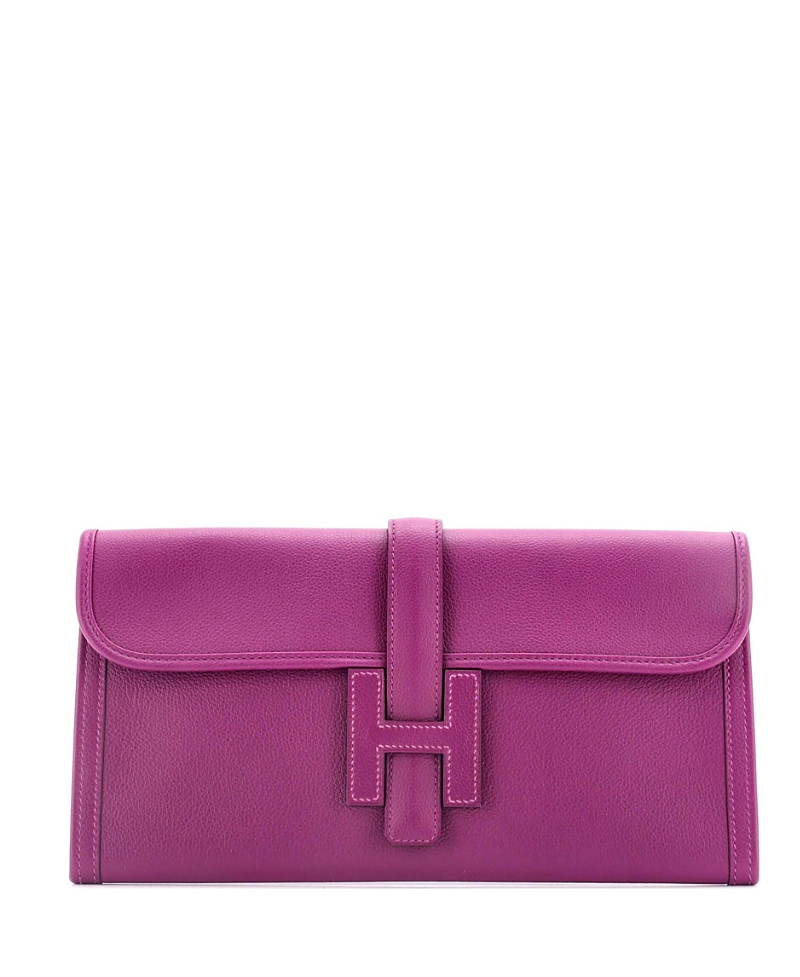 Pre-owned Pre-owned Hermes Hermes 29 Jige Elan Clutch Evercolor In Purple