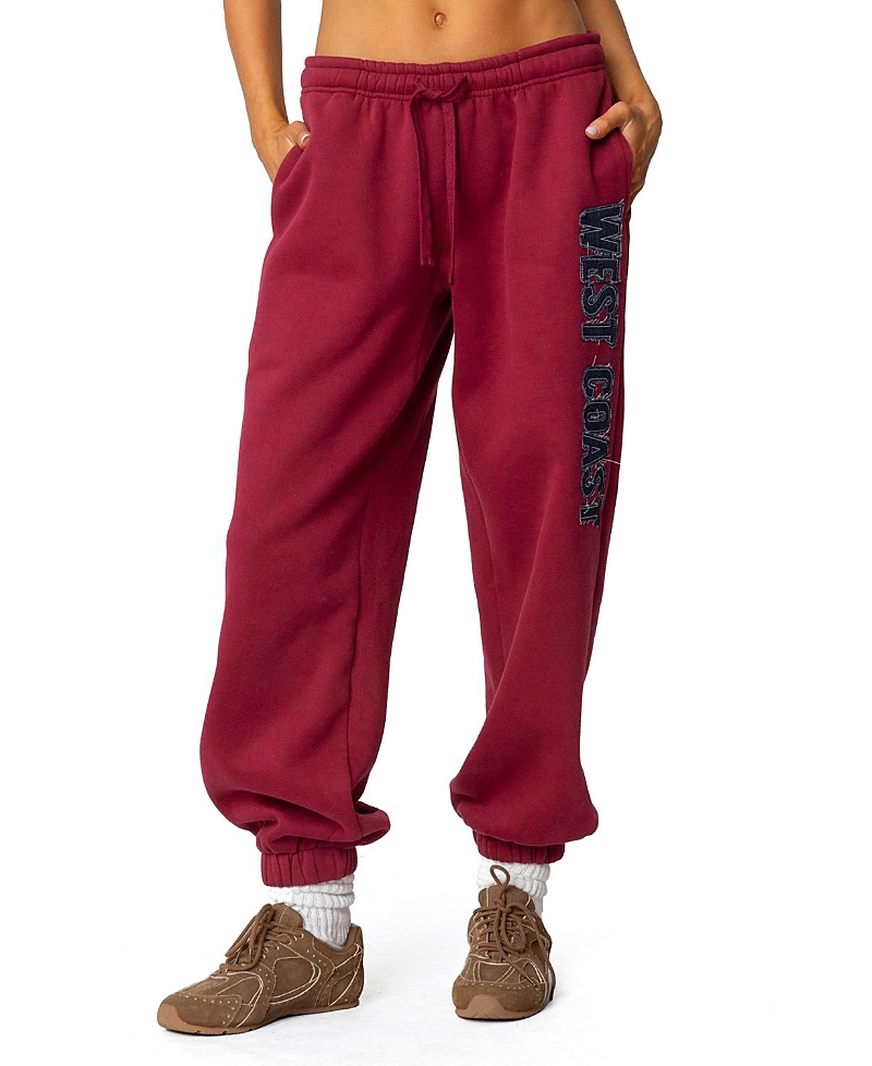 Edikted West Coast Sweatpants In Red