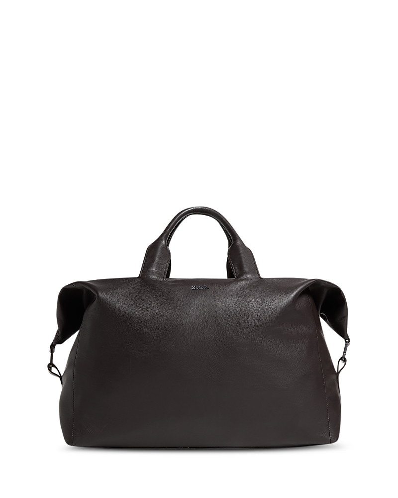 Zegna Secondskin Raglan Holdall In Dark Brown