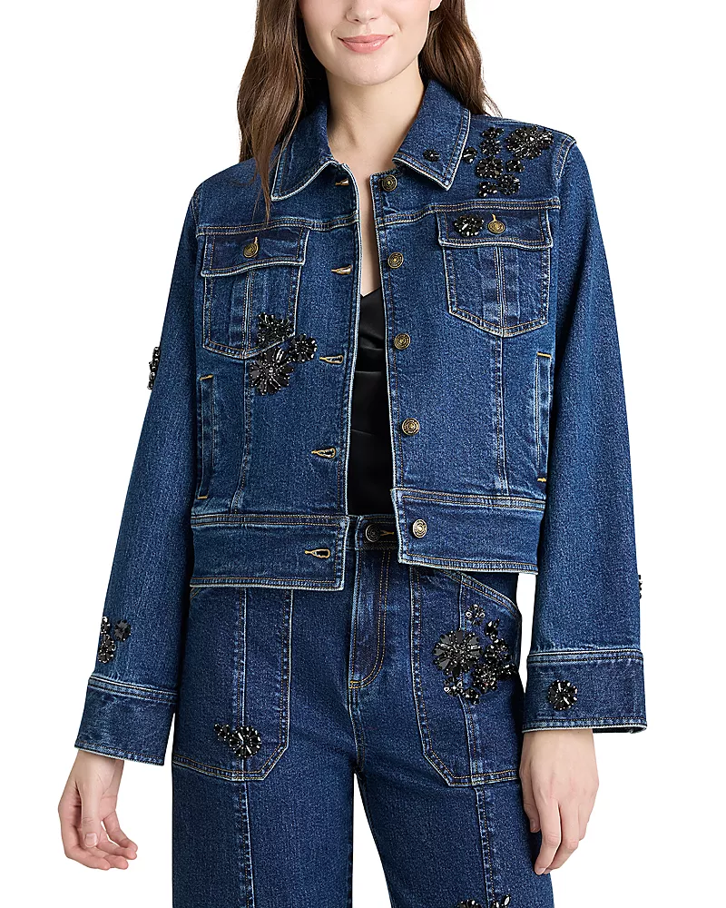 Cinq a Sept Embellished Riviera Denim Jacket