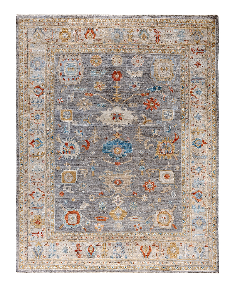 Bloomingdale's Colorful Oushak M1945 Area Rug, 8'3 X 9'10 In Gray