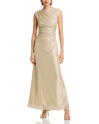 Crinkle Metallic Gown