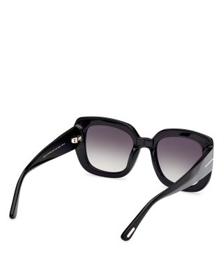 Carla Square Black Sunglasses, 52mm