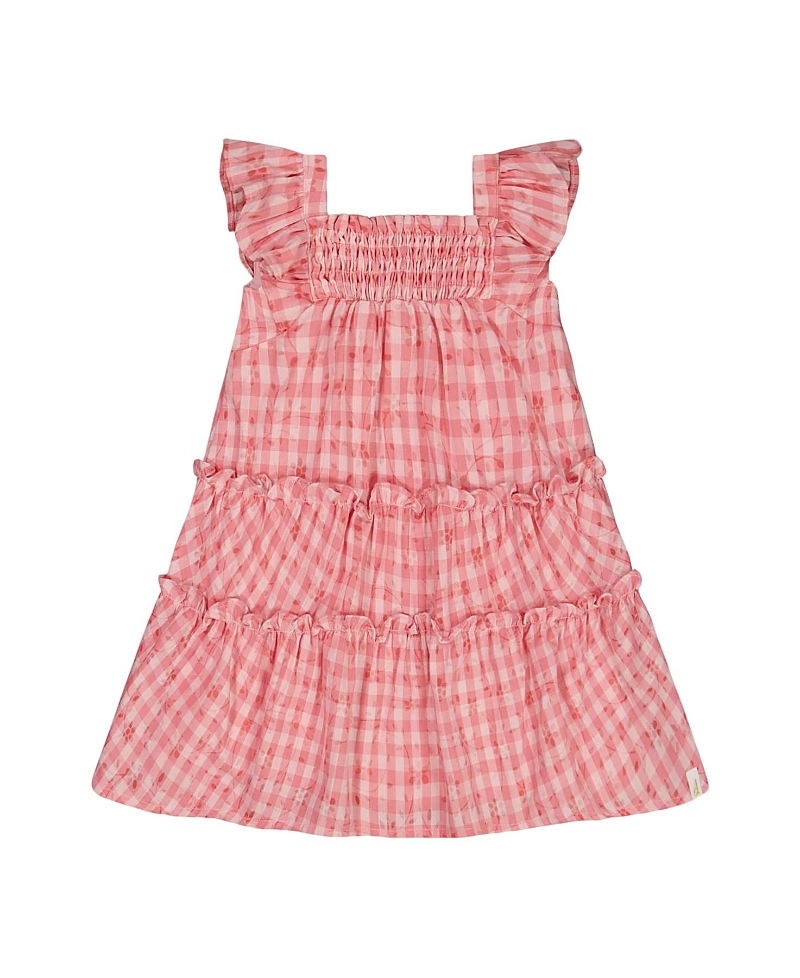 Deux par Deux Girls' Smocked Layered Dress with Frill Sleeve - Baby