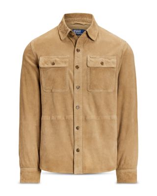 Lightweight Utilitarian Suede Shirt Jacket