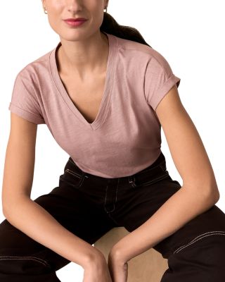 Willa V Neck Cap Sleeve Tee