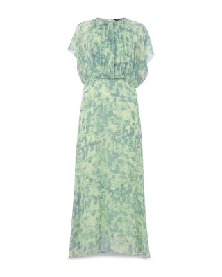 Petites Dashed Brush Marks Midi Dress