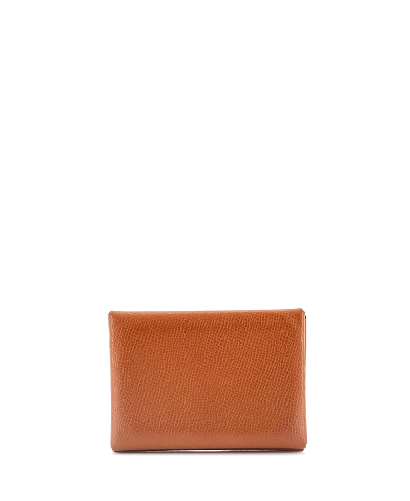 Pre-owned Pre-owned Hermes Hermes Calvi Duo Card Holder Epsom In Brown
