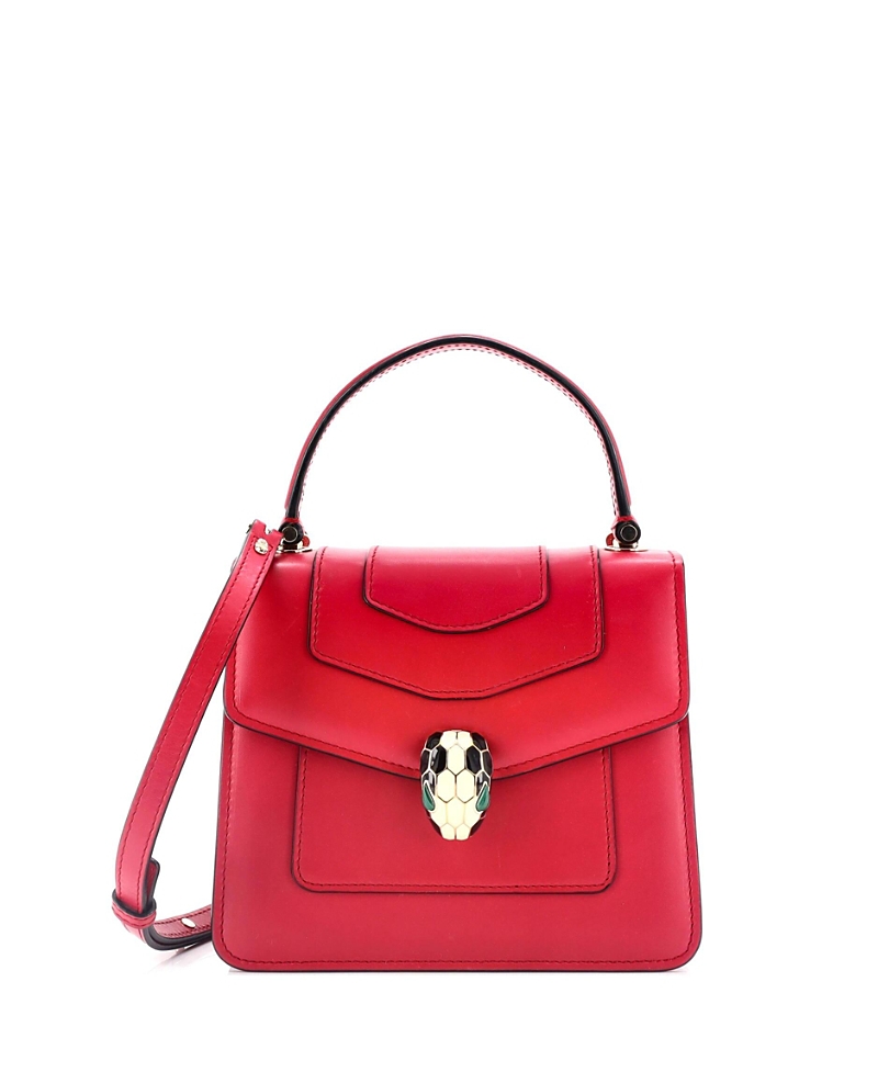 Pre-owned Pre-owned Bvlgari Bvlgari Serpenti Forever Top Handle Bag Leather In Pink