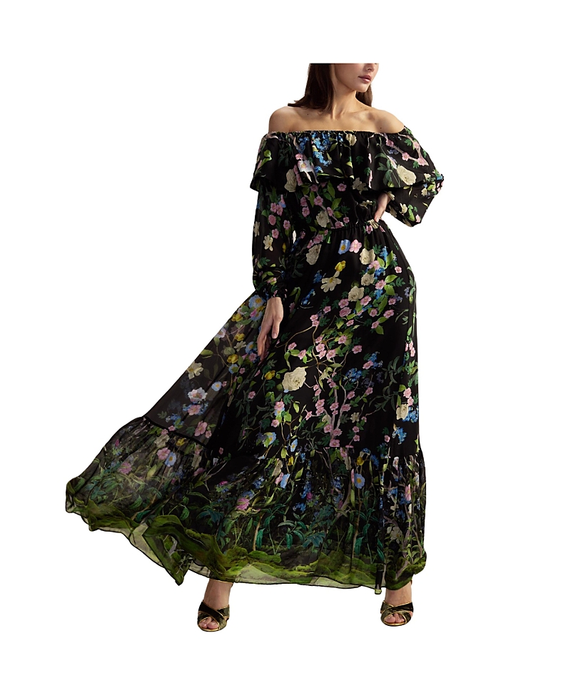Shop Cynthia Rowley Ophelia Silk Dress In Black Floral