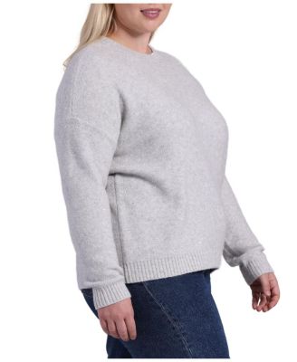 Plus Size Sparkle Cashmere Boxy Crew Neck Top